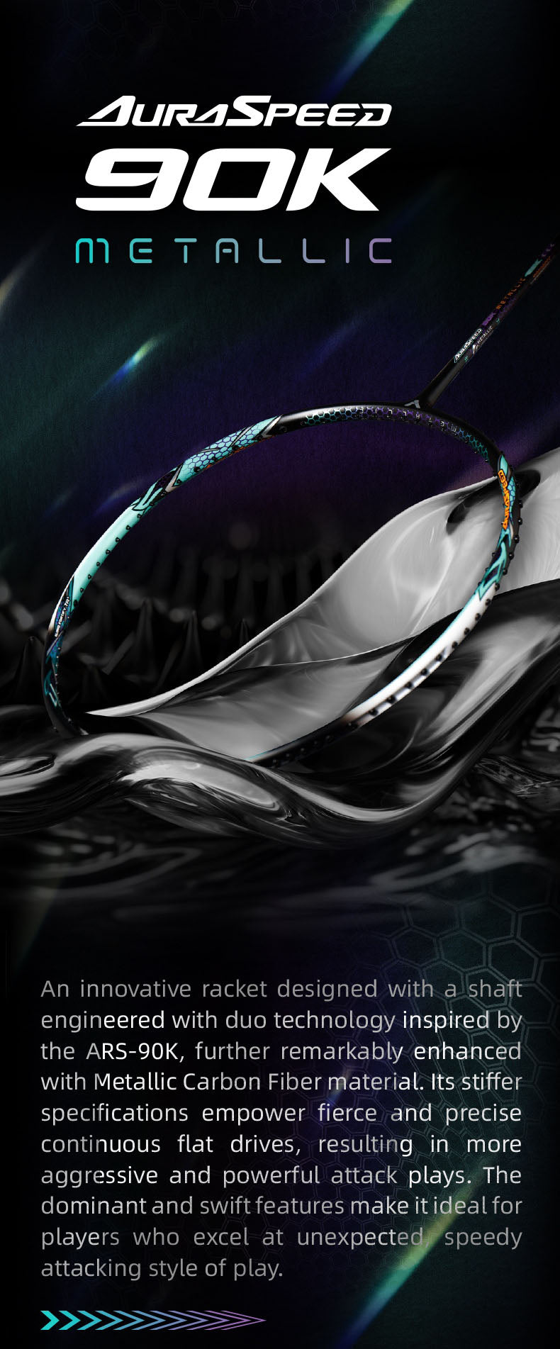 Victor AuraSpeed 90K Metallic 2024 Badminton Racket (ARS 90K METALLIC) - Bonbonbadminton