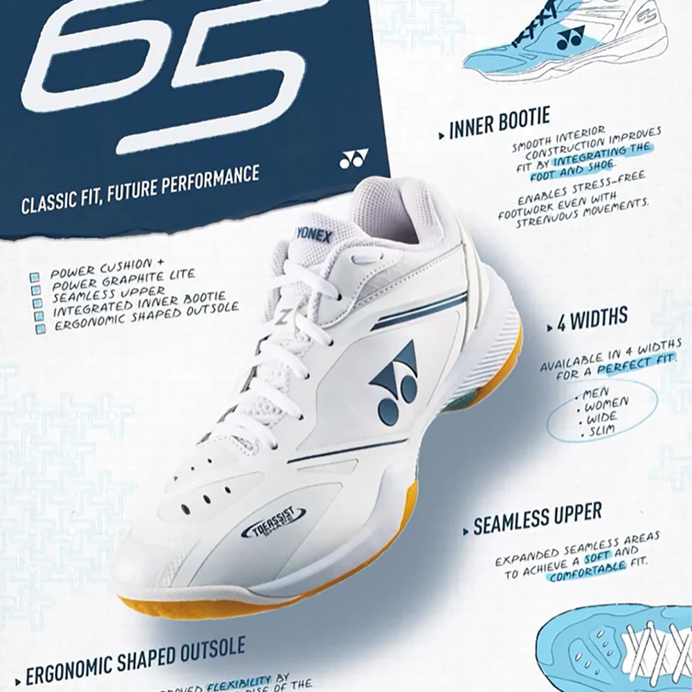 Yonex Power Cushion 65 Z4 Wide Shoe 2025 (White) - Bonbonbadminton