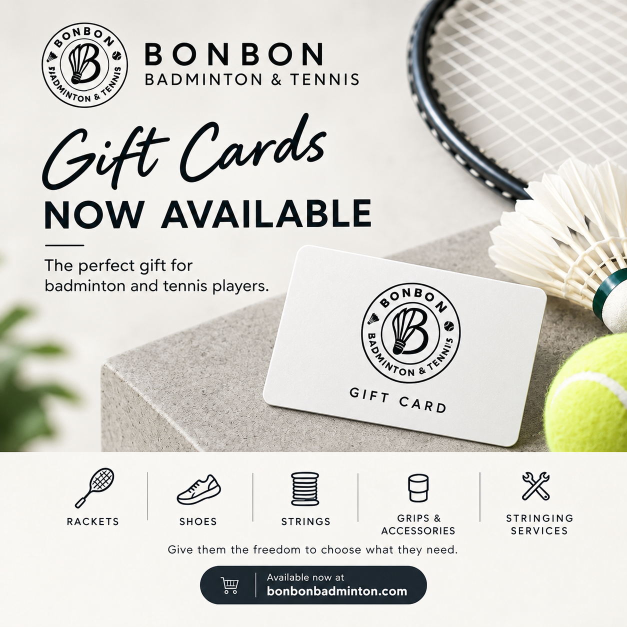 Bon Bon Badminton & Tennis gift card