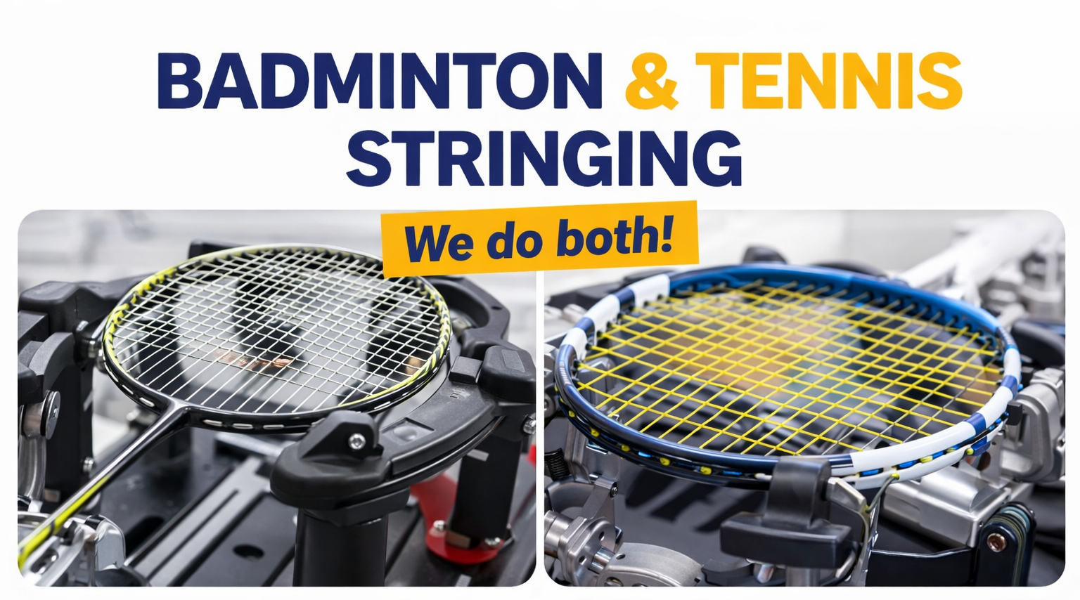 Badminton and tennis racket stringing at Bon Bon Badminton & Tennis