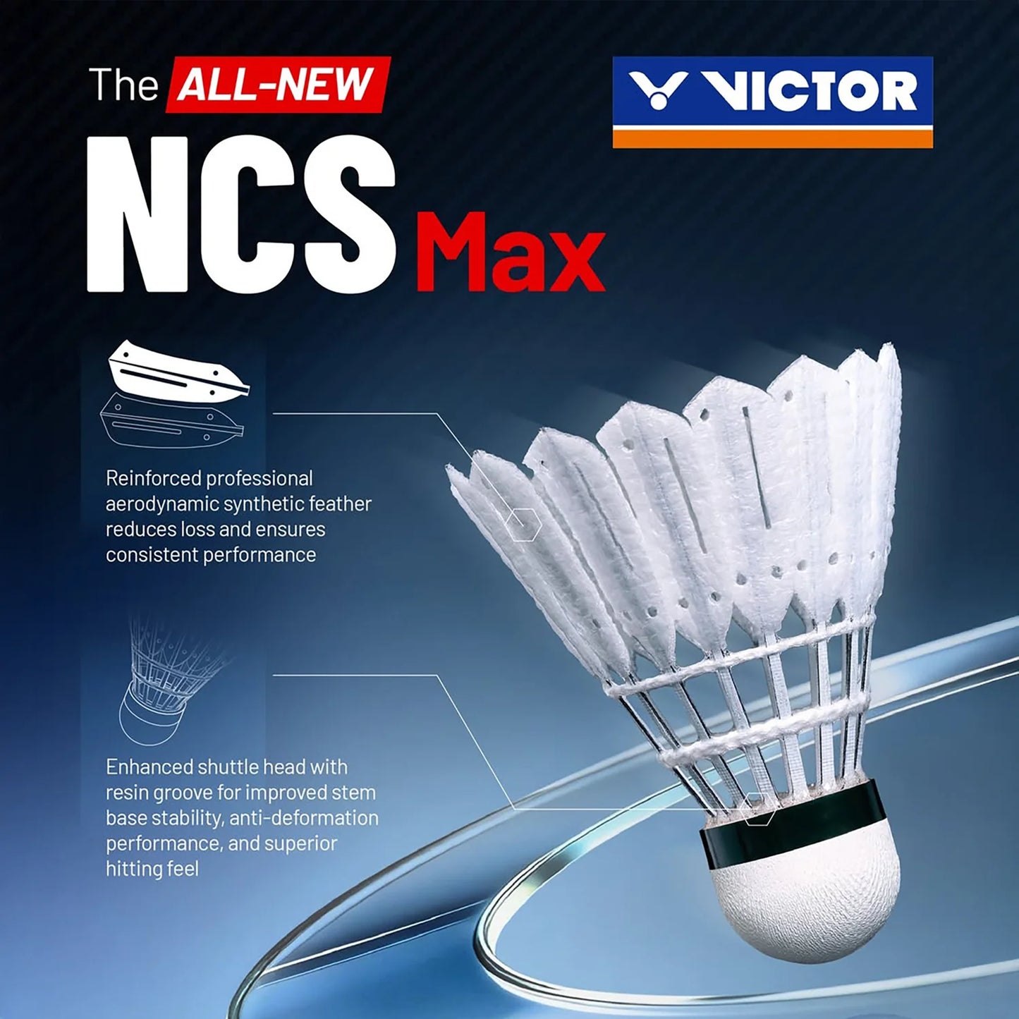 Victor New CarbonSonic Max Shuttlecock (NCS-MAX) (12 pc) - Bonbonbadminton