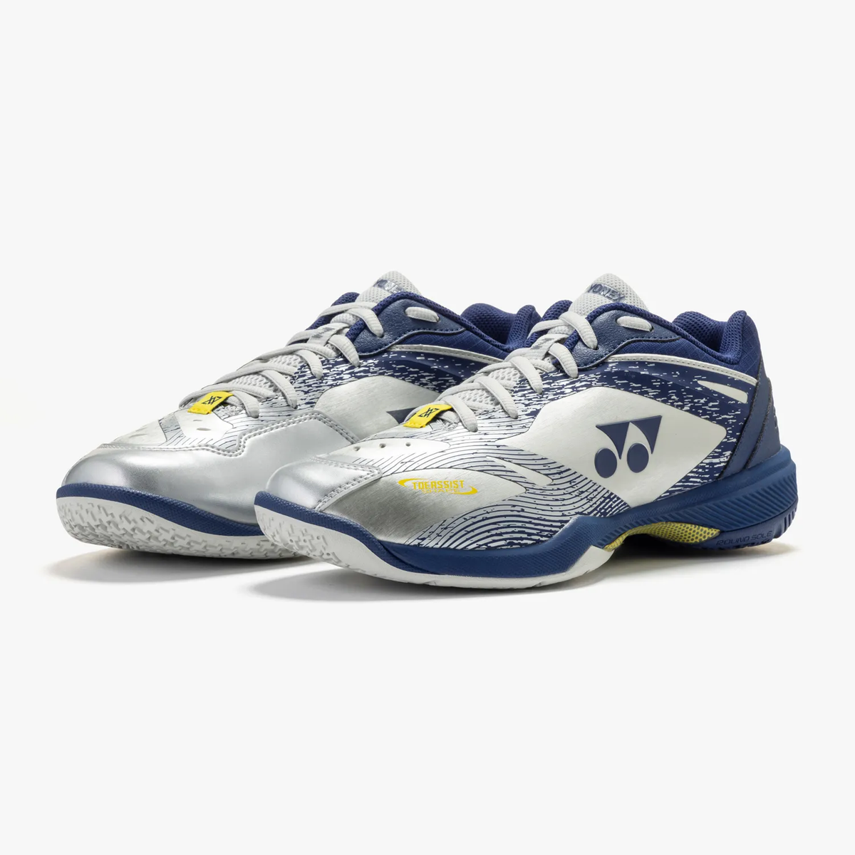 Yonex x Viktor Axelsen Power Cushion 65 Z4 VA Wide Shoe Silver Navy - Bonbonbadminton